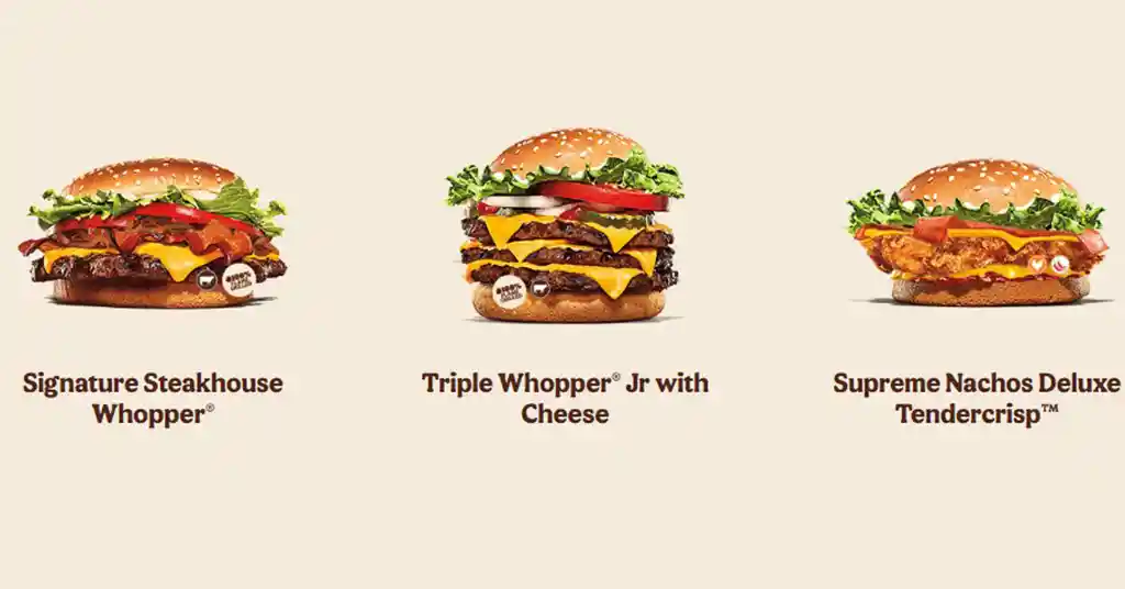 2. Burger King Menu Premium