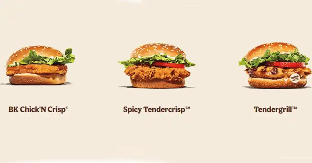 4. Burger King Menu Chicken