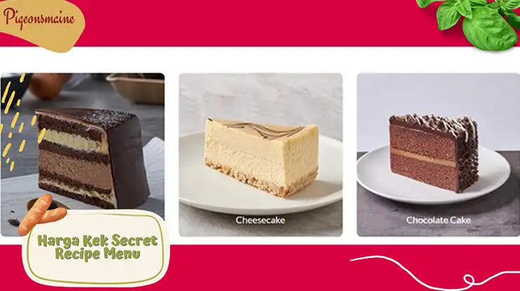 Harga Kek Secret Recipe Menu