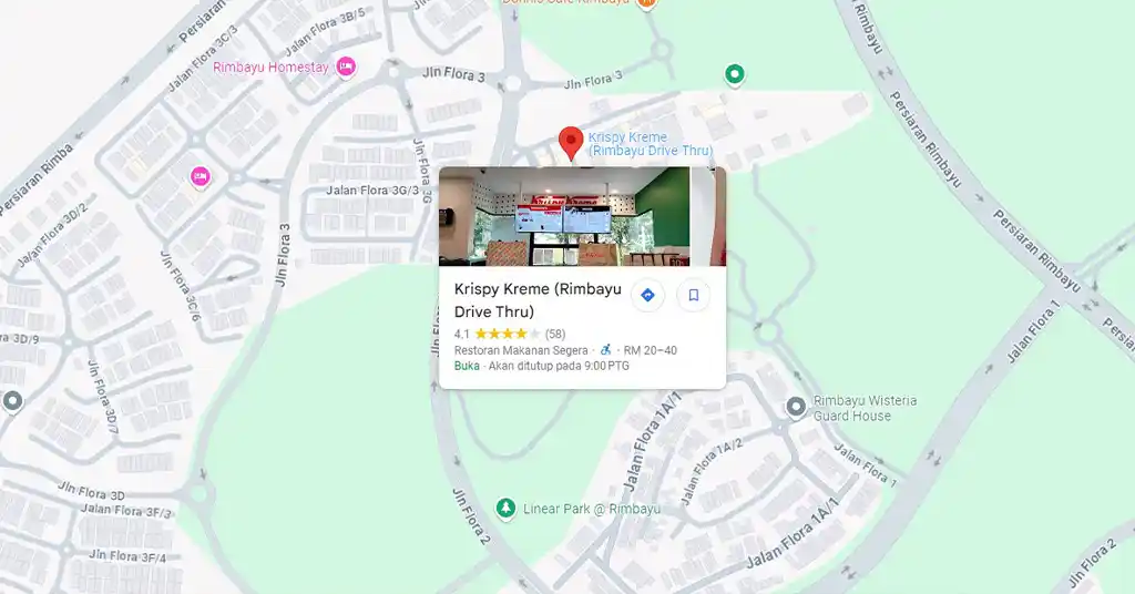 Lokasi dan Waktu Operasi Krispy Kreme Rimbayu