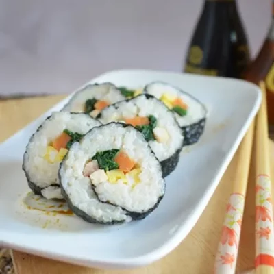 Resepi Kimbap Ayam Guna Nasi Biasa