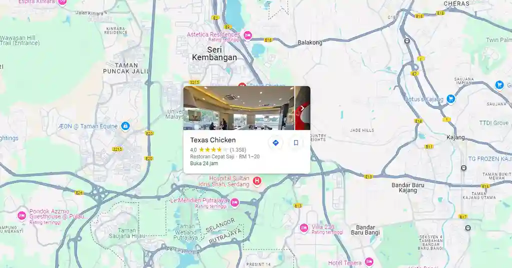 Waktu Operasi dan Lokasi Texas Chicken Sri Sedang